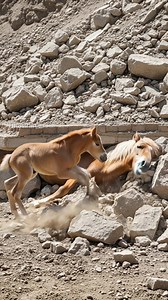 2.1M views · 6K reactions | Horse Calf Helps Rescue It's Trapped Mother From Rockslide! #rescue #animals #wildlife | Even More Vu | Facebook