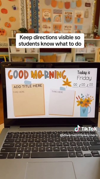 An easy way to create smoother, more predictable mornings 🍂🤎 Fall slides are linked in my bio! #calmclassroom #classroommangagement #teachersoftiktok #teacherresources