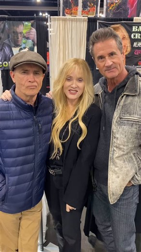 Barbara Crampton | Happy 40th RE-ANIMATOR! With Jeff and Bruce! 💚💉 | Instagram
