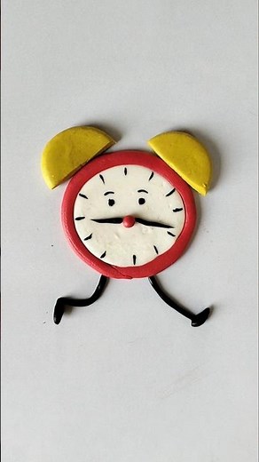 DIY Fun and Creative Clay Craft Ideas ⏰DIY Funny Cartoon Clock | Clay Clock #viral #shortvideo #art