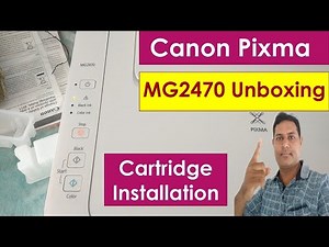 Canon pixma MG2470 all in one inkjet printer unboxing and Cartridge installation
