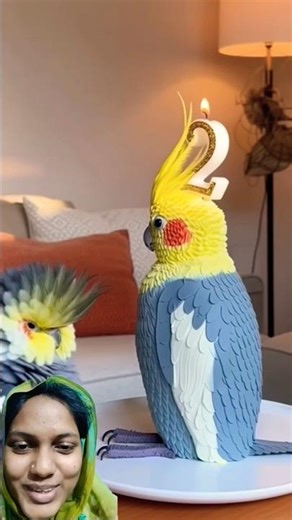 This 2-year-old's mimicry skills just caused a feathery explosion of fun. #Cockatiel Chaos #Birthday