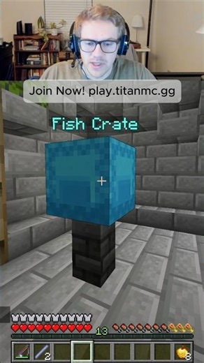 Opening a fish crate key #shorts #minecraftgameplay #gamingvideos #minecraftserver