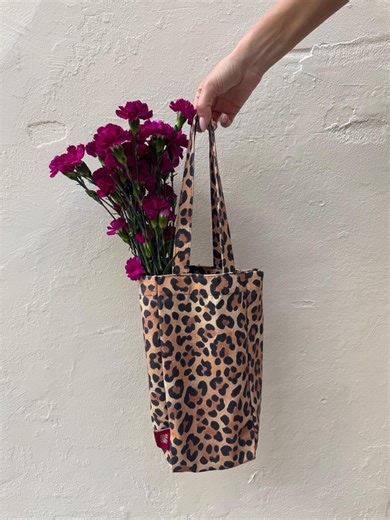 Cheetah Print Wine Tote Bag, Canvas Reusable Bottle Carrier, Hostess Gift - Etsy