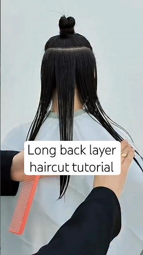 How to cut long layers in the back for a soft, flowing shape and natural movement #haircuttutorial