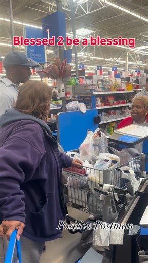 #thepositivepostman God laid it on my heart today to bless this woman and pay for her groceries, Blessed to be a blessing #groceryshopping | Rodney Positive Postman Williams
