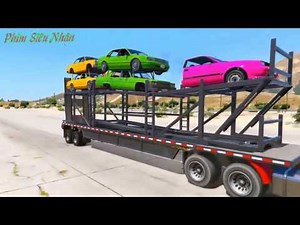 Hoạt hình người nhện đua xe - Ô tô đồ chơi trẻ em - Vận chuyển xe hơi