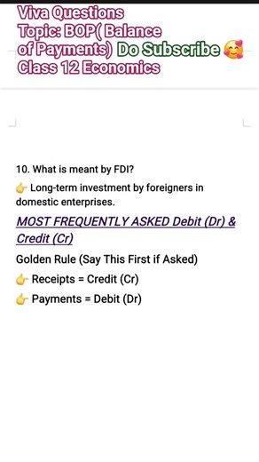 Viva on BOP# Balance of Payments # Economics # Class 12