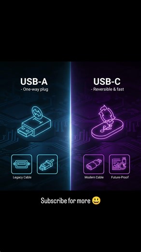 USB A vs C #smartphone #computerscience #computerarchitecture