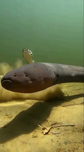 Electric Eel vs Python: Underwater Shock Encounter⚡ #snake #animals #wildlife #nature