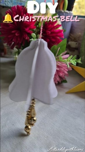 Easy White Paper Bell Craft for Christmas | 40-Second DIY 🔔 #diy