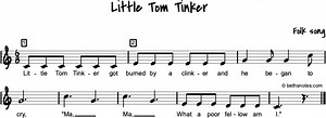 Little Tom Tinker Beth's Notes Songs   Resources