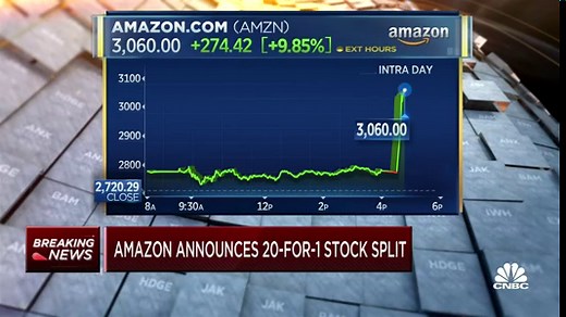 Amazon announces 20-for-1 stock split