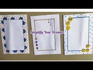 3 Quick and easy design borders for project work| Very easy project border designs| Design borders||