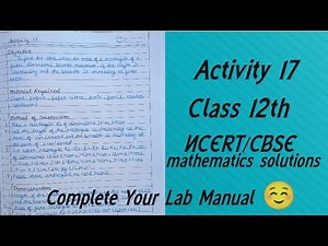 Maths Lab Activity 17 Class 12// Maths Lab Practical Class 12//Activity Solution// CBSE board #file