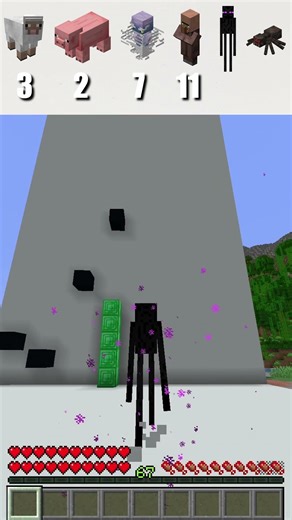 How Far Can Every Minecraft Mob Place A Block! #minecraftshorts