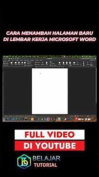 CARA MENAMBAH HALAMAN DI MS WORD #tutorial #microsoftword #shorts