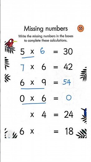 Missing Number Multiplication Worksheet | 6 Times Table ✅💯 #maths #multiplication #education #math