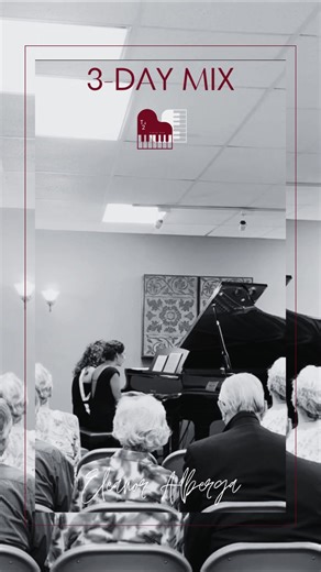 The vibe of '3-Day Mix.' One of our favorite pieces of the program is this gem by Jamaican composer Eleanor Alberga. With its vibrant harmonies and intricate rhythms, it brings Alberga’s culture to life in the most joyful way. It’s been a happy challenge putting this piece together — can you guess the meter? 🎶 3/4; 3/8; 5/8; 6/8 | Table for Two: Piano Duo