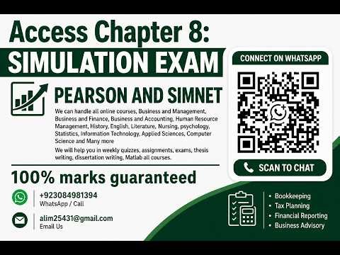 Access Chapter 8: Simulation Exam - Oliver Cass |Access Chapter 8 exam Simulation Exam