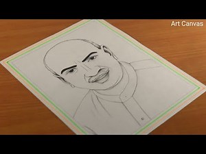 K. Kamarajar Drawing With Pencil Sketch Step by Step / Drawing K. Kamarajar / Freedom Fighters