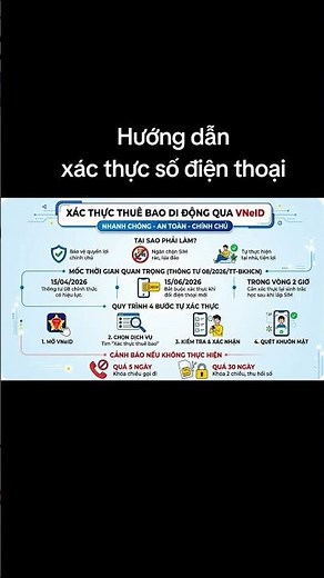 Hướng dẫn xác thực số điện thoại trên VNeID #vneid #shortvideo #shorts