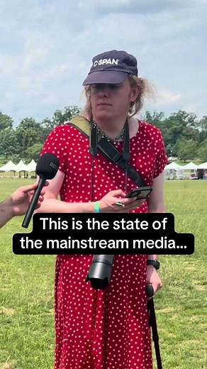 A man wearing a C-SPAN hat with a dress on approached us but refused to converse in front of the camera at the Pride Festival in Baltimore. In the past C-SPAN and similar mainstream media networks were hailed as the faithful and unbiased disseminators of information to the American people. In recent years, many on the right have accused them of pervasive left wing bias. Do you think C-SPAN having male reporters walking around in dresses affects their credibility?
