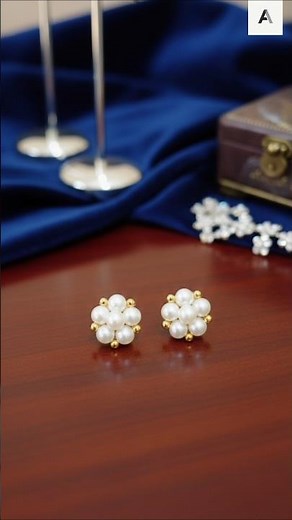 ​"Pearl Bead Stud Earring Tutorial: Perfect for Beginners"#easydiy#jewelrymaking #earringstutorials
