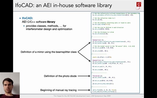IfoCAD, a software library for simulating precision laser interferometry