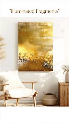 DIY GOLD Textured Wall Art on Canvas✨️#texturedart #mixedmediaart #abstractart