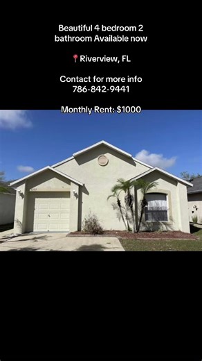 4 Bedroom, 2 Bathroom Home for Rent – $1,000/month Welcome to this beautiful and spacious 4-bedroom, 2-bathroom home located at 6207 Cannoli Pl in the desirable community of Riverview. This charming home offers the perfect combination of comfort, space, and convenience—ideal for families, roommates, or anyone looking for a welcoming place to call home. The property features a bright and open floor plan with generous living areas designed for both relaxation and entertaining. The living room flow