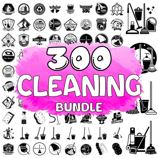 Cleaning SVG Bundle: Mop, Broom, and Tools Clipart (digital Download) - Etsy