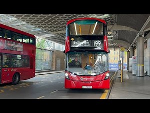 FULL ROUTE VISUAL|Stagecoach London Route 199|Canada Water-Catford Bus Garage|82002&82005(LV23 FEG)