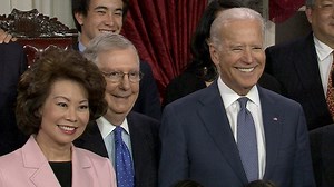 Biden Shows Off Sense of Humor at Senate Ceremony