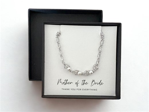 Mother of the Bride Leaf, Pearl Bracelet, Silver, Wedding Gift for Women, Gift for Mother of the Bride, Gift for Mother of the Bride - Etsy UK
