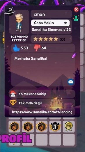 Kamp profil görünümü Sanalika’da! 🏕️#sanalika #kamp