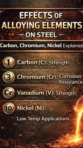 Effects of Alloying Elements on Steel | Carbon, Chromium, Nickel Explained #shortsfeed #shortsvideo