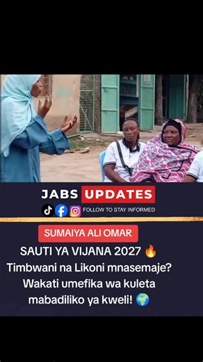 TIMBWANI AMKA! SUMAIYA NDIO SAUTI YA VIJANA 2027 🔥 Timbwani na Likoni mnasemaje? Wakati umefika wa kuleta mabadiliko ya kweli! 🌍 Kijana mwenye maono, ujasiri na akili kubwa anahitajika kuokoa Timbwani. Sio umri tunaangalia, tunaangalia uwezo wa kuongoza na kuleta maendeleo. SUMAIYA ALI OMAR ni sauti mpya ya vijana wa Timbwani – mwenye unyenyekevu, mwenye kujituma na tayari kusimama na wananchi wa Likoni, Mombasa. Wazee tuliwapa nafasi, sasa ni zamu ya vijana shupavu kuonyesha njia! 💪 📍 Timbw