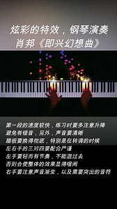 炫彩的特效，钢琴演奏：肖邦《即兴幻想曲》。 乐曲的构成为三段体式： 第一段为升c小调，右手与左手以不同的节奏型急速地交合，使人产生一种幻觉；中段为降D大调，有优