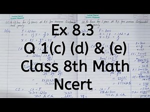 Ex 8.3, Q 1 (c), Q 1 (d), Q 1 (e), Chapter 8, Comparing Quantities, Class 8 Math