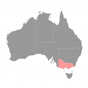Victoria State Map, state of Australia. Vector Illustration.