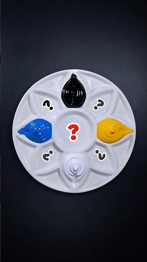 🎨 Mix Black + Yellow + White + Cyan = Color ? #colormixing #satisfying #short