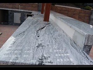Installing Granite Countertop for Our Outdoor Kitchen #OutdoorKitchen #GraniteCountertop #OutdoorBar