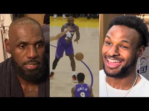 LeBron and Bronny react to getting first father-and-son assist in NBA history