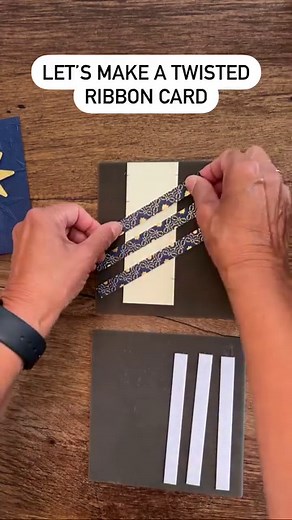 5.8K views · 281 reactions | What a gorgeous Christmas card and it’s so easy to make! The faux ribbon technique with the O Holy Night Designer Series Paper is stunning. The Stars at Night dies complete the card. Watch us make a bunch of different faux ribbon cards on the full video. #ribboncards #stampingonthebackporch | Stamping on the Back Porch | Facebook