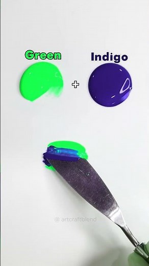 Creating a Unique, Dark Blend of Green and Indigo! #colormixing #satisfying