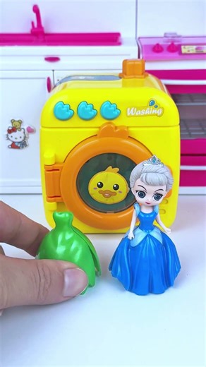 ASMR Toy Unboxing Frozen Elsa & Disney Princess Washing Machine Toy | Satisfying Toy Sounds #Shorts
