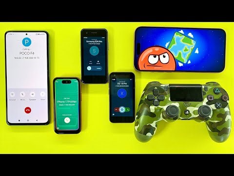 POCO F4 calling Samsung S24Ultra+iPhone 17PM+XS15 Incoming Call/ iPhone 16Plus game on PS4 Joystick
