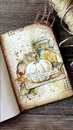 mini art journal - stencil, paste, inks and more 🎃 🍂