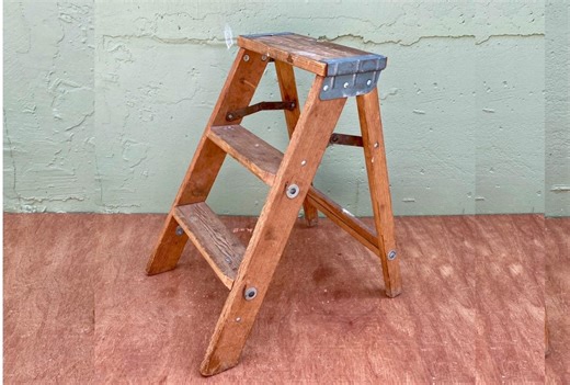 Antique Wood Step Ladder: Rustic Plant Stand Shelf - Cottagecore Display - Etsy